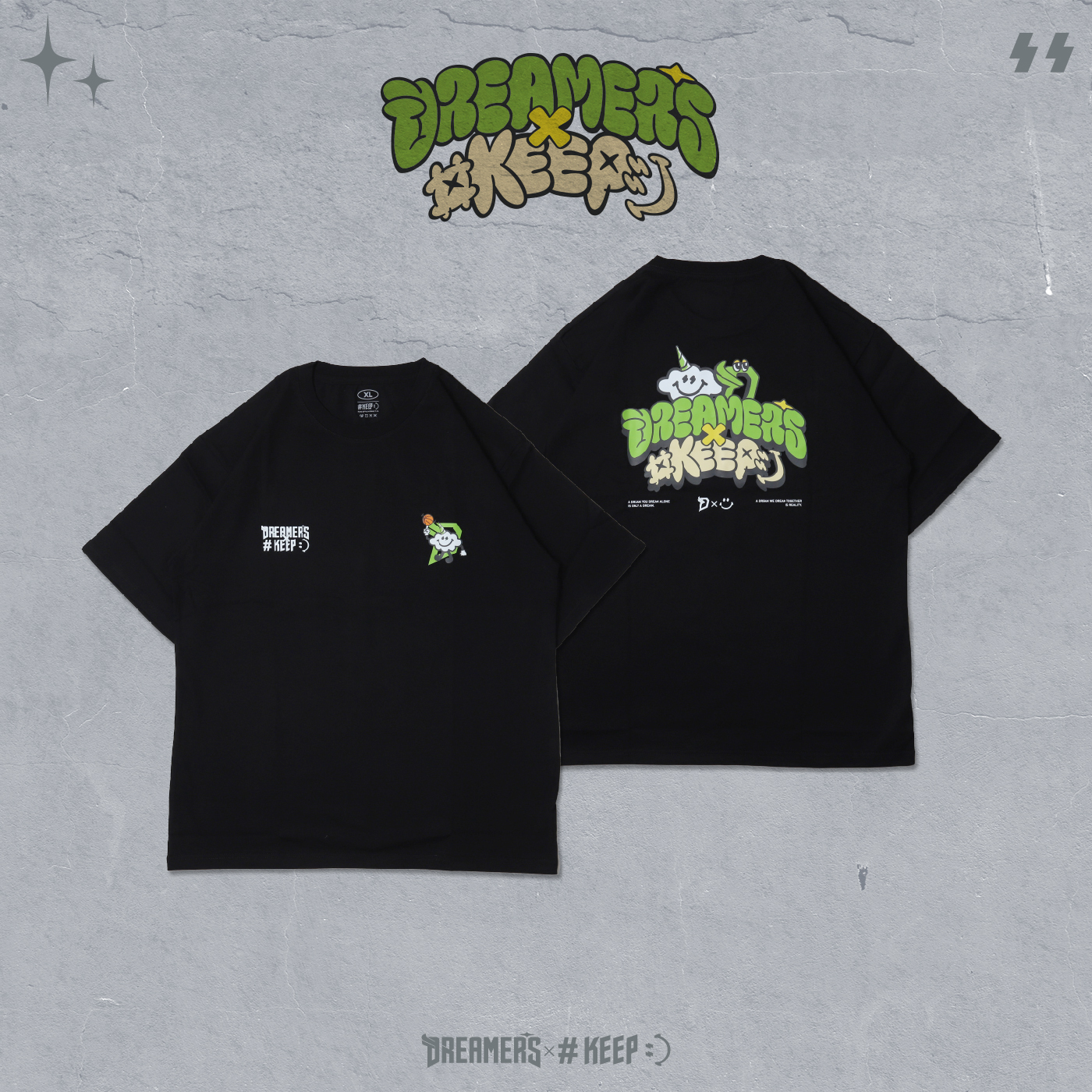 #KEEP x DREAMERS夢想家 聯名款 BRO TEE 黑色 夢想兄弟 短TEE【KS259-BK】