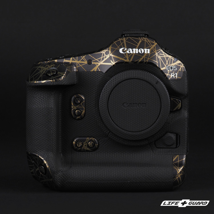 LIFE+GUARD 相機貼膜安裝示意，適用 Canon EOS R1