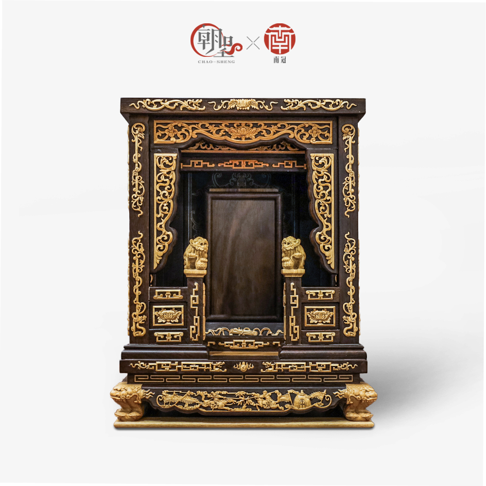 祖先龕 - 1尺黑檀鑲檜木