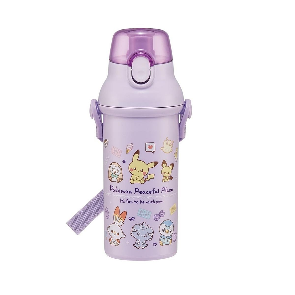 日本品牌 Skater 寵物小精靈 480ml 一鍵式學童水壺 -AG