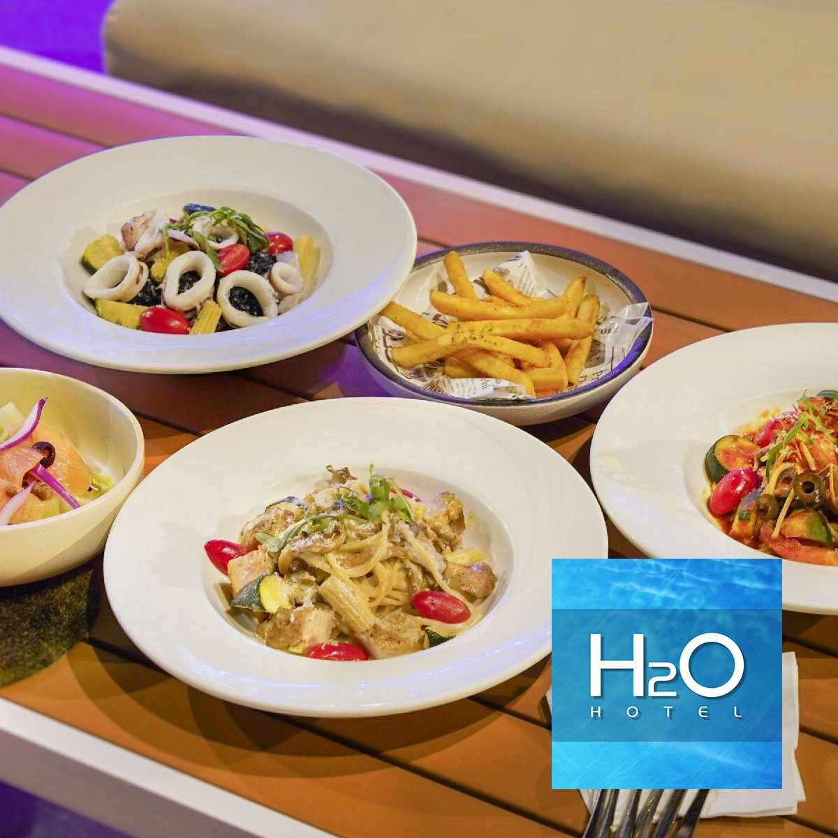 【高雄】｜H2O頂樓夜店吧-夜幕輕食餐券Ⓣ