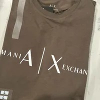 [S] ARMANI EXCHANGE BIG A/X LOGO PRINT T-SHIRT,KHAKI, 7VZTBTZJ2MZ-1784 (SAX179)