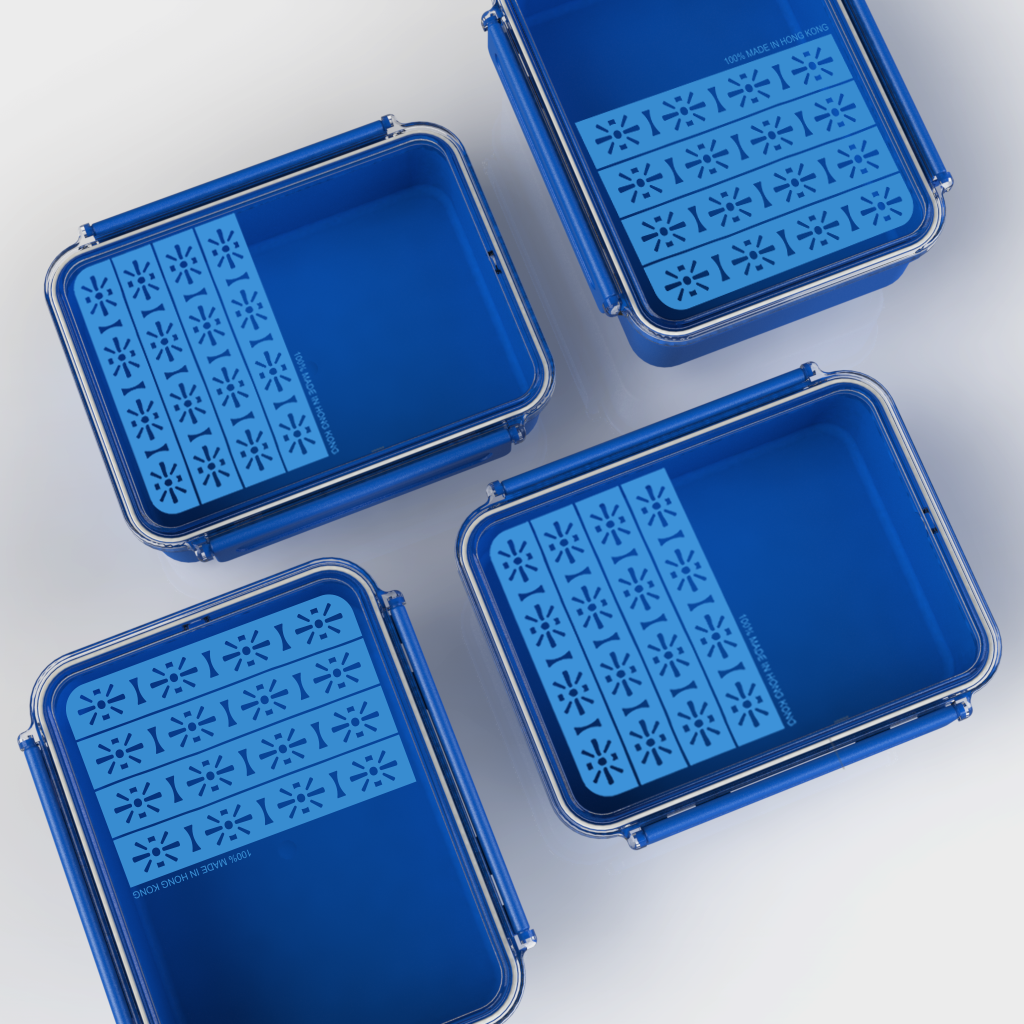 【100%香港製造系列】食物盒 (附活動隔片) (525 ml)(藍)