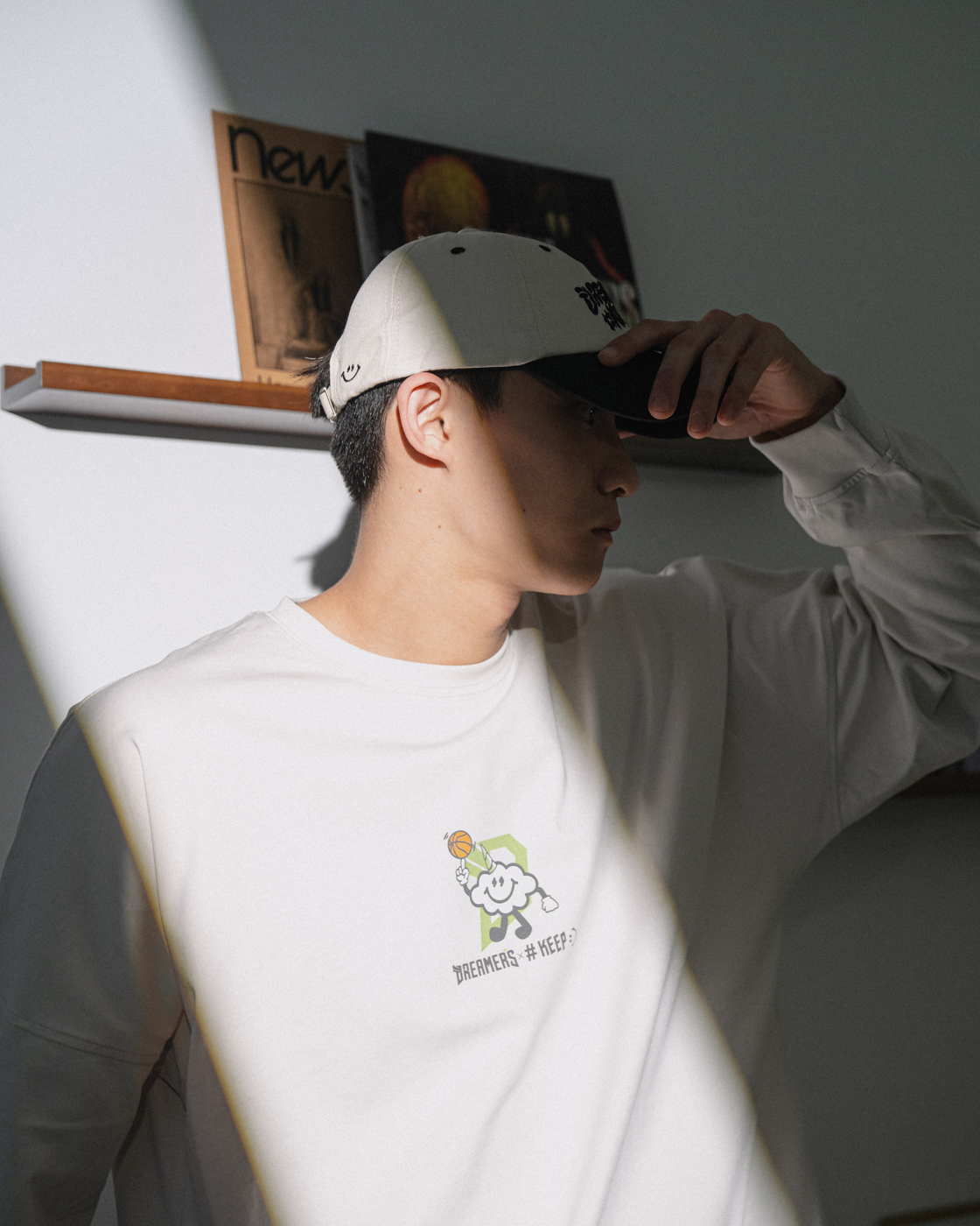 #KEEP x DREAMERS夢想家 聯名款 CROSS OVER CAP 白黑色 夢想交織拼接 鴨舌帽 老帽【KS255】