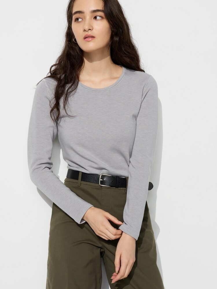 折扣現貨，黑色S┃女款 UNIQLO HEATTECH ULTRA WARM 超極暖 圓領 T恤 長袖 發熱衣