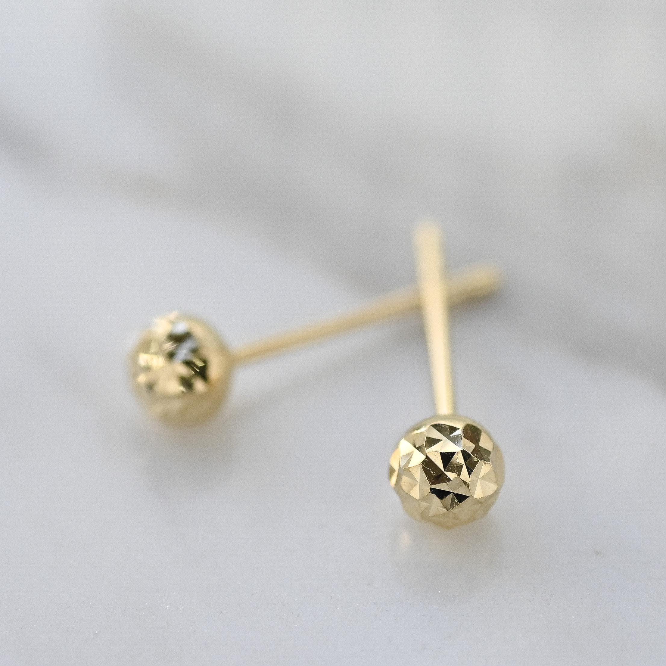 18K Gold Ball Earring