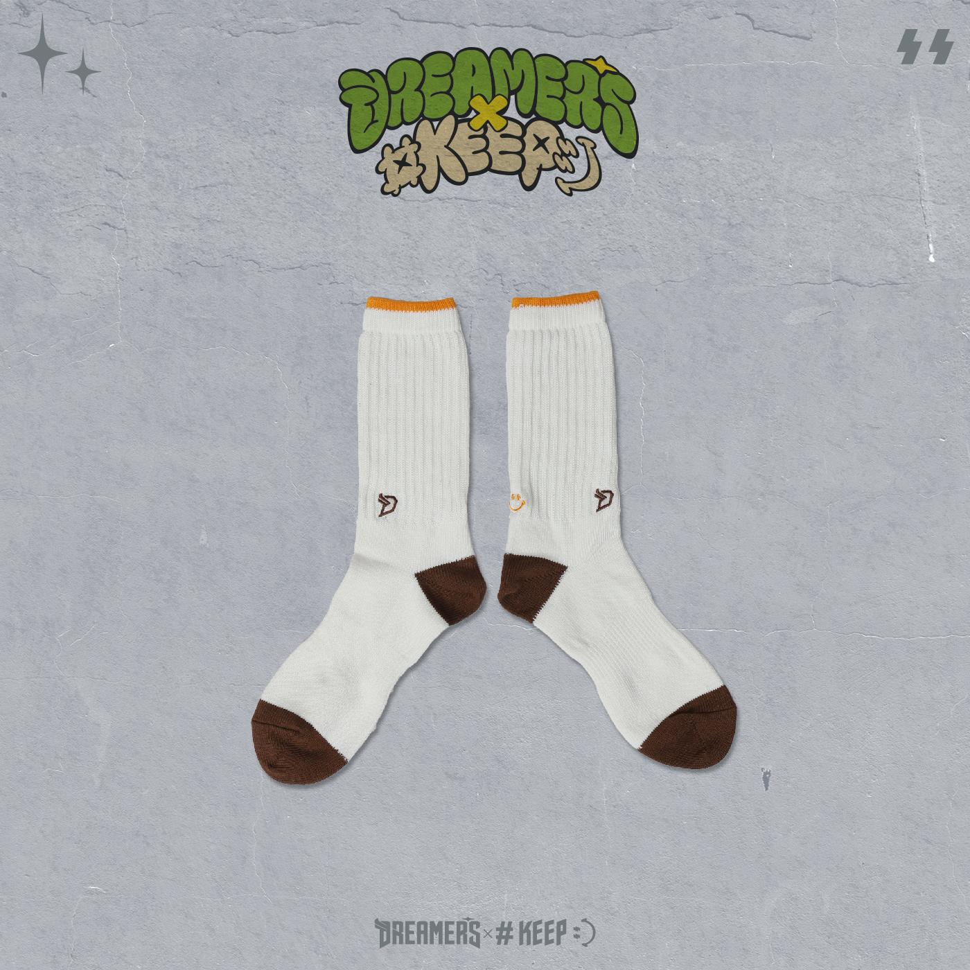 #KEEP x DREAMERS夢想家 聯名款 KEEP SMILE SOCKS 夢想微笑 長襪【24FW05-BE】