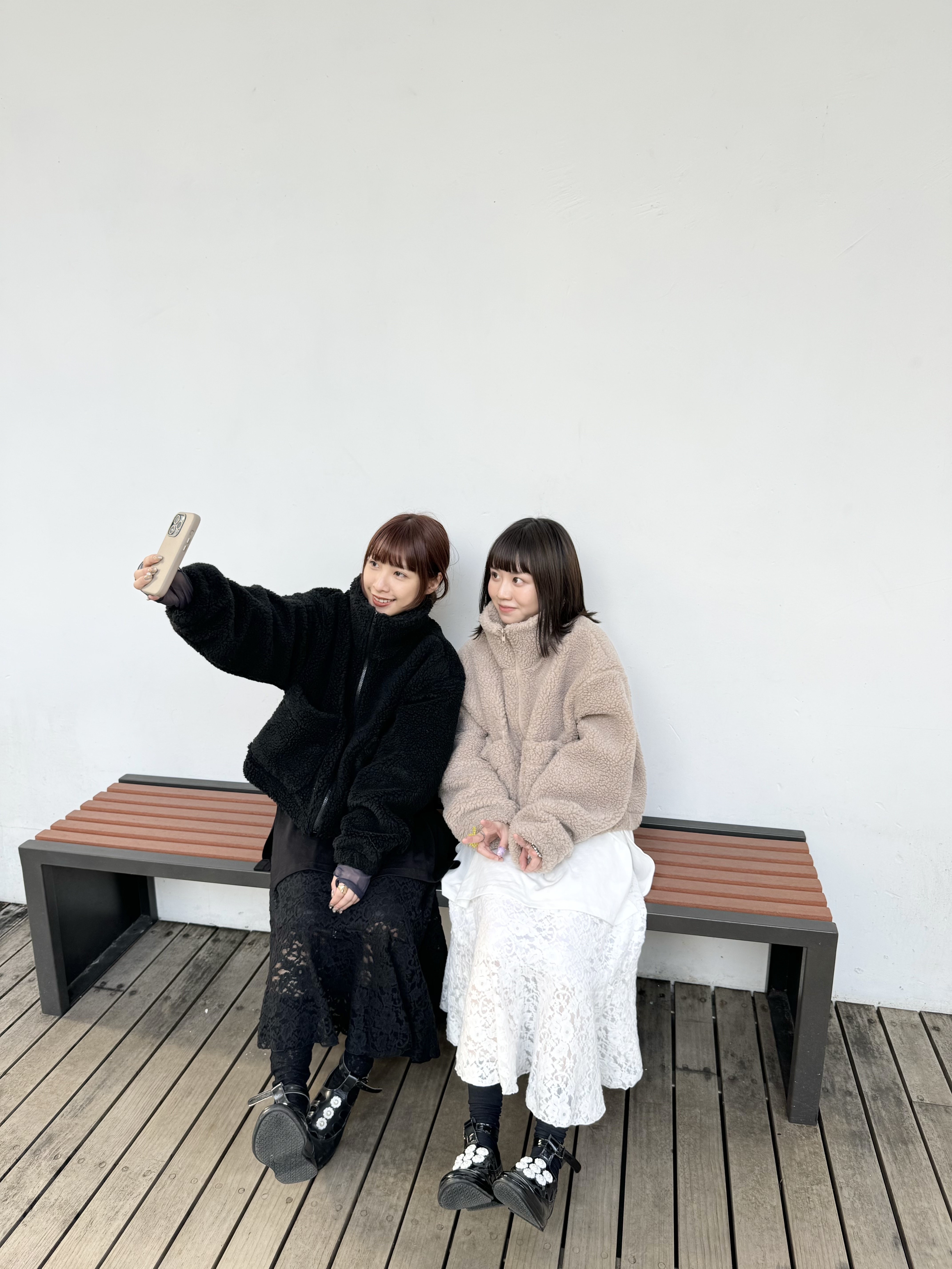 自留大口袋毛毛短外套