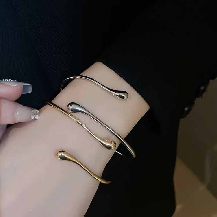 serpent極簡蛇型光面弧線開口手鐲