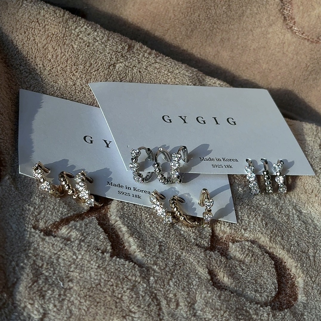 Gy luv日常愛心鋯石六件組”小耳釦釘SET