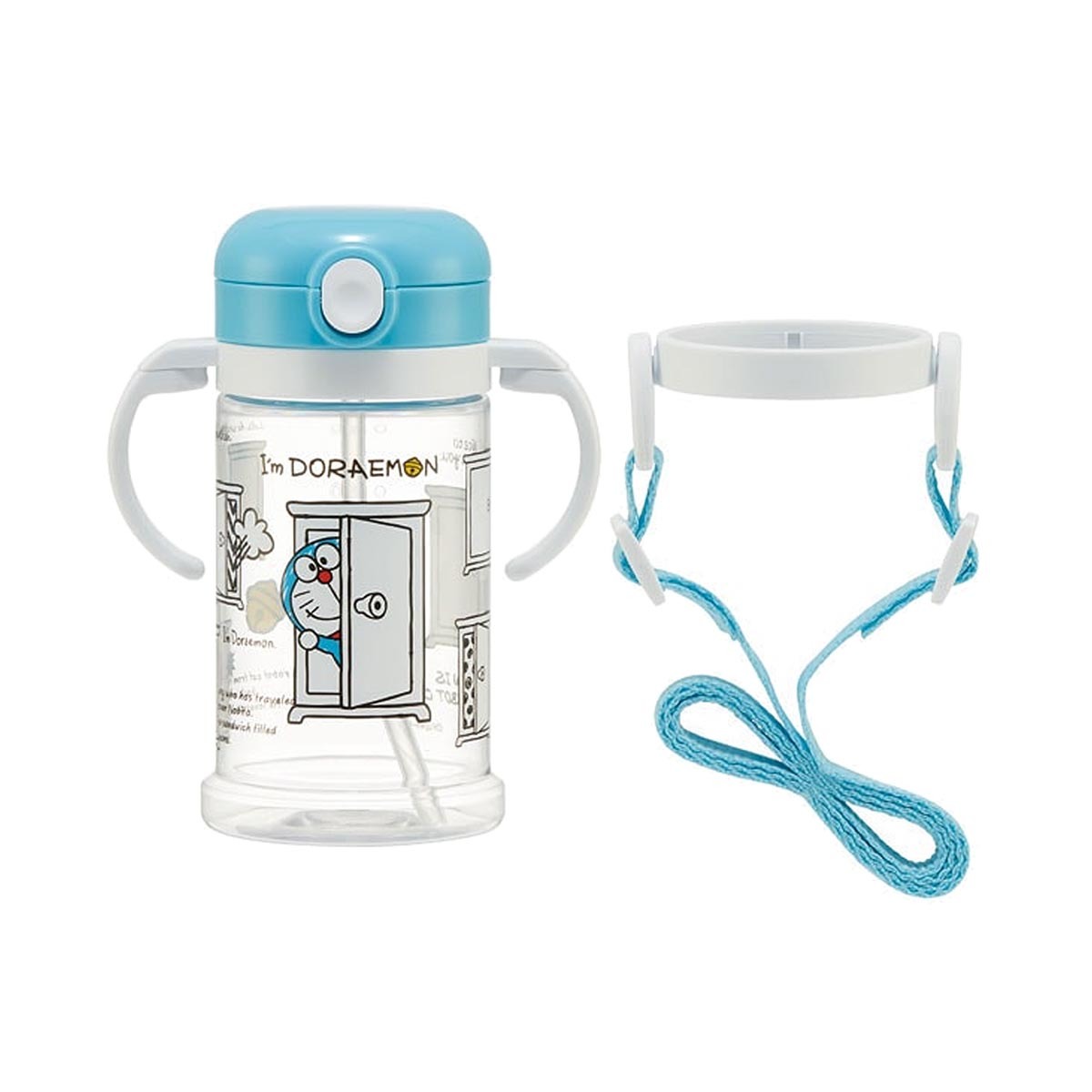 日本品牌 Skater 多啦A夢 370ml 兩用兒童吸管壺 -KSHW2N