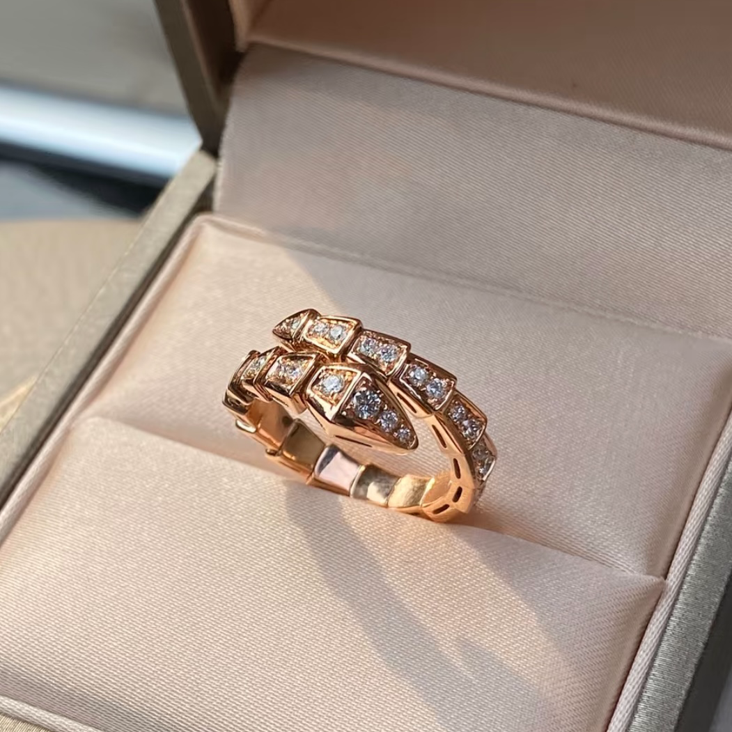 18k personalized serpenti高奢滿鑽蛇定製戒
