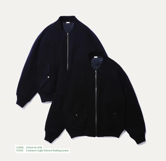 A.PRESSE 2025 S/S CASHMERE LIGHT FLANNEL PADDING JACKET - PRE ORDER ITEM (預訂中)