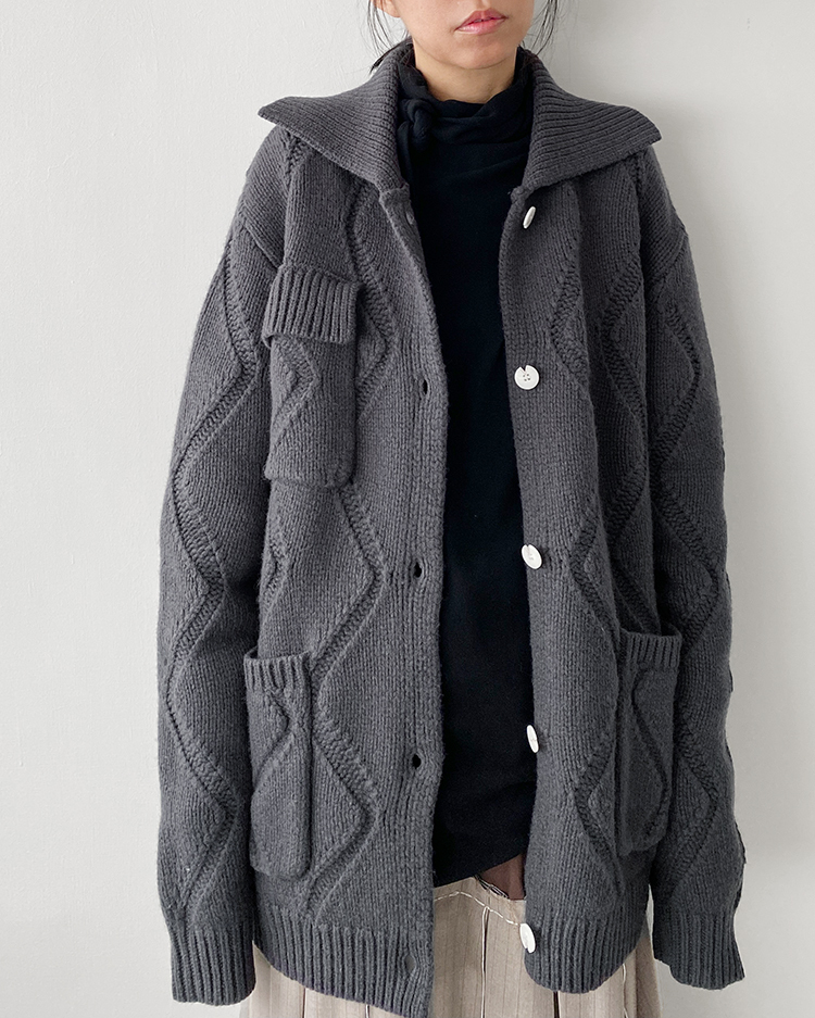 MFO-2636 羊毛大口袋針織 ɢʀᴇʏ