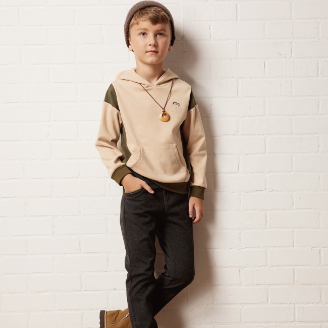 PIPPY帥氣彈性棉休閒長褲 褐.灰