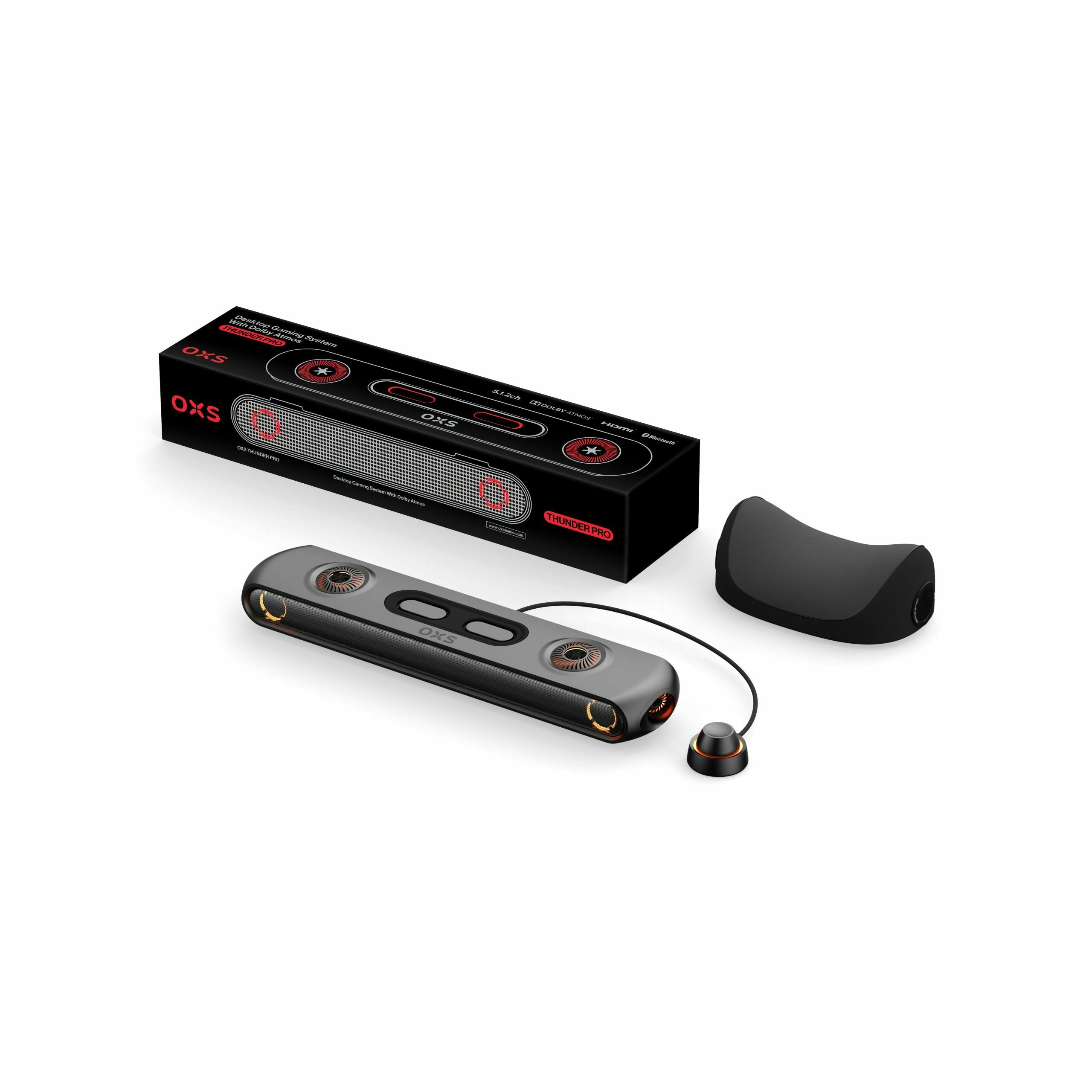 OXS | THUNDER PRO+ DOLBY ATMOS® 7.1.2 桌面式 SOUNDBAR 配頸枕喇叭