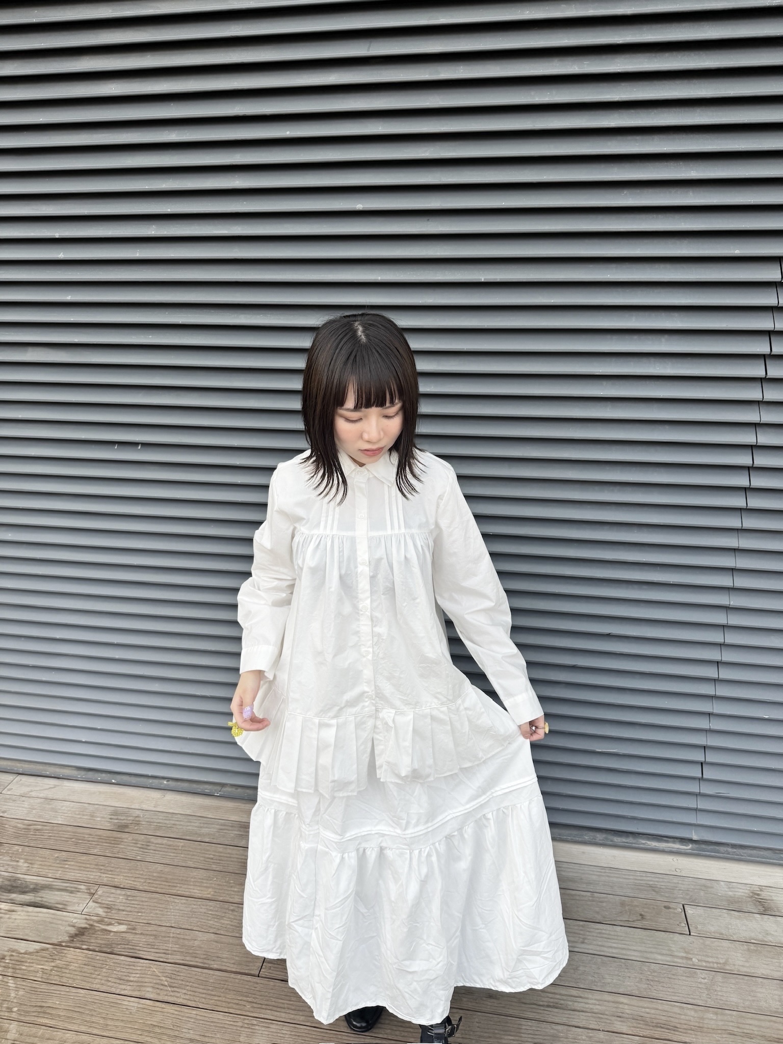 百摺尾長袖恤衫