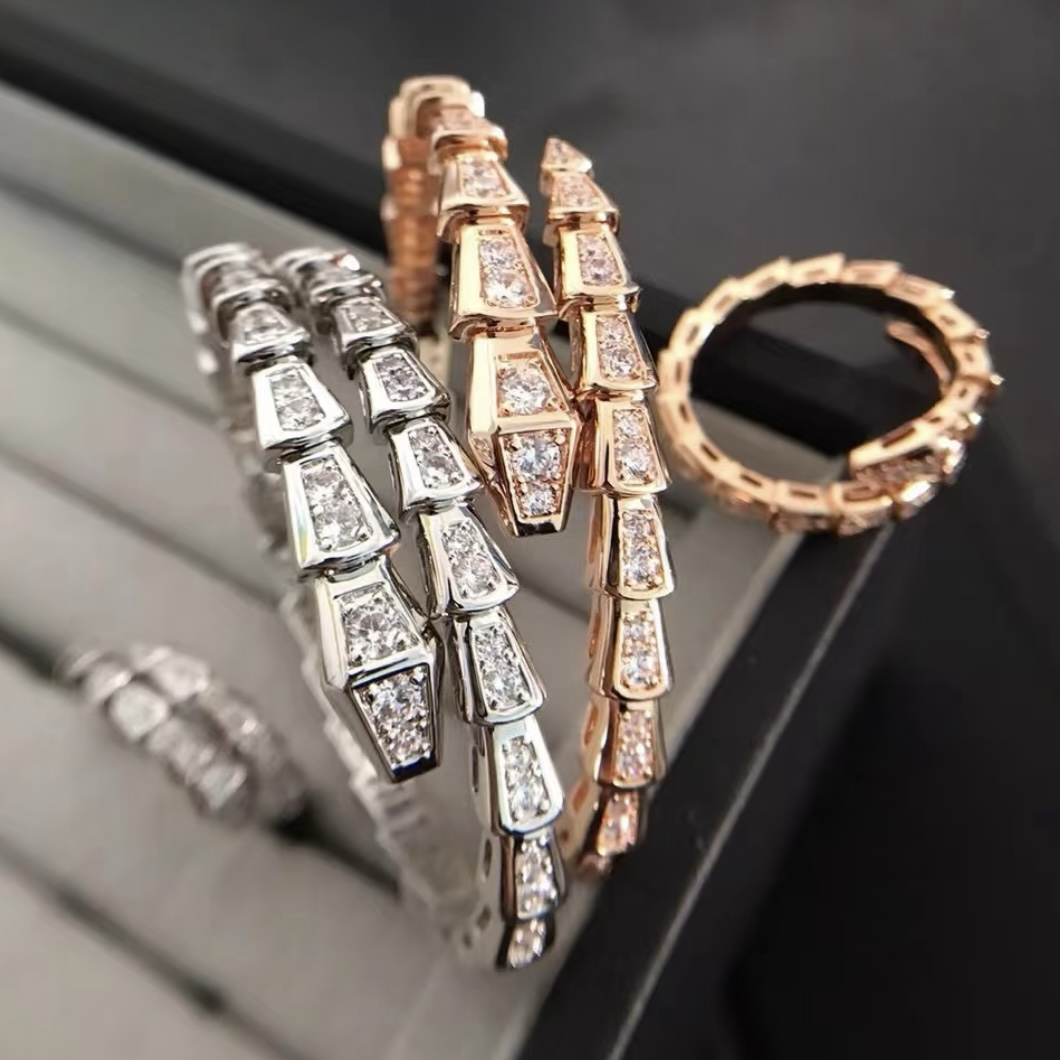 18k personalized serpenti高奢滿鑽蛇定製手鐲