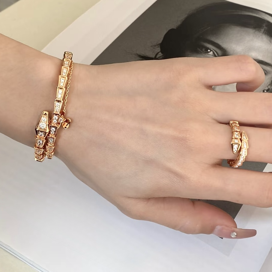 18k personalized serpenti高奢滿鑽蛇定製手鐲