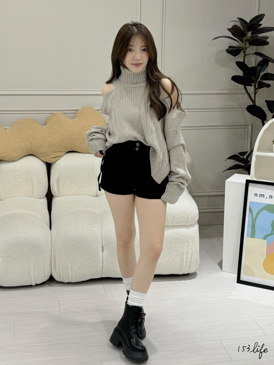 |現貨|削肩寬鬆舒適薄針織毛衣(4色)