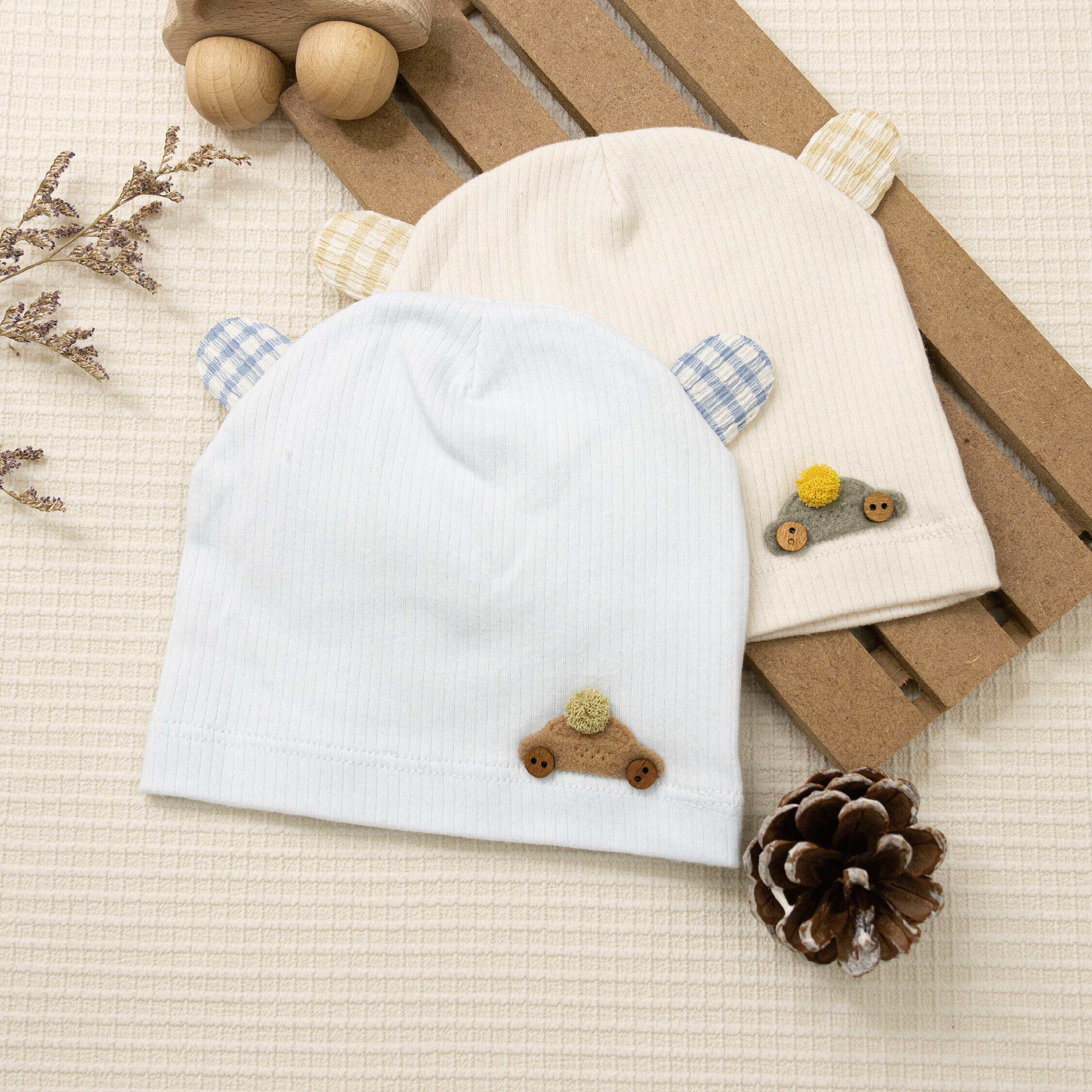 【JA1493】車車輕薄柔軟彈力寶寶帽＊二色