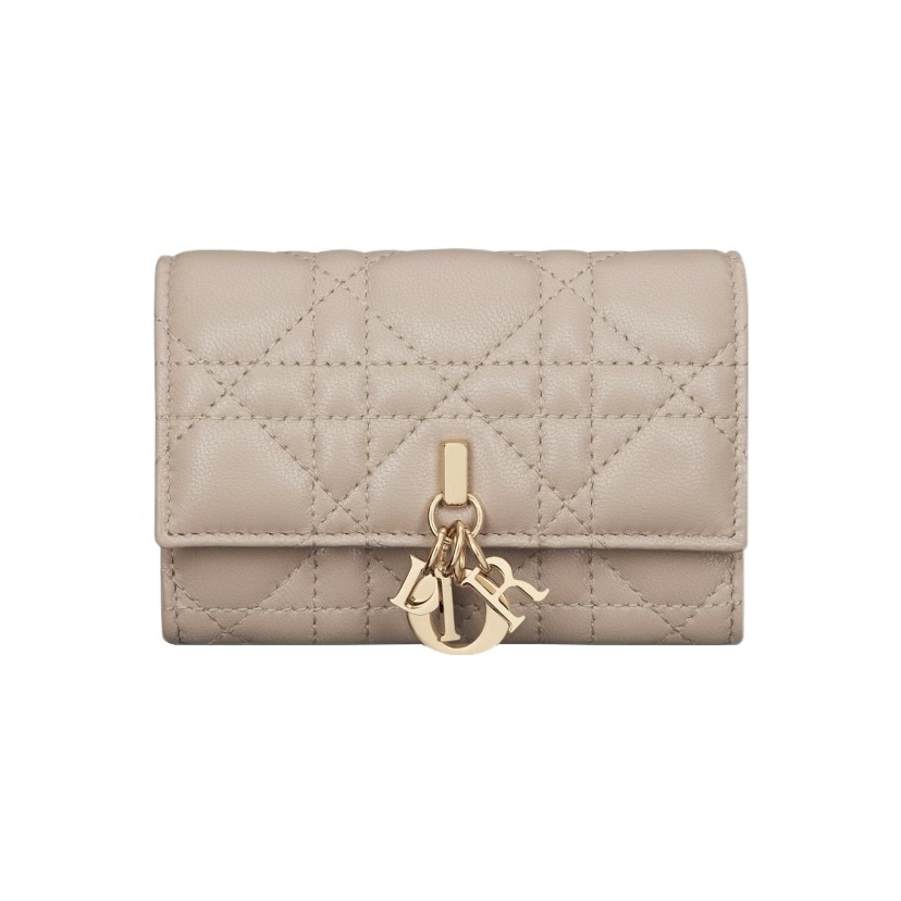 DIOR My Dior Glycine 銀包 Cannage 藤格紋圖案羊皮