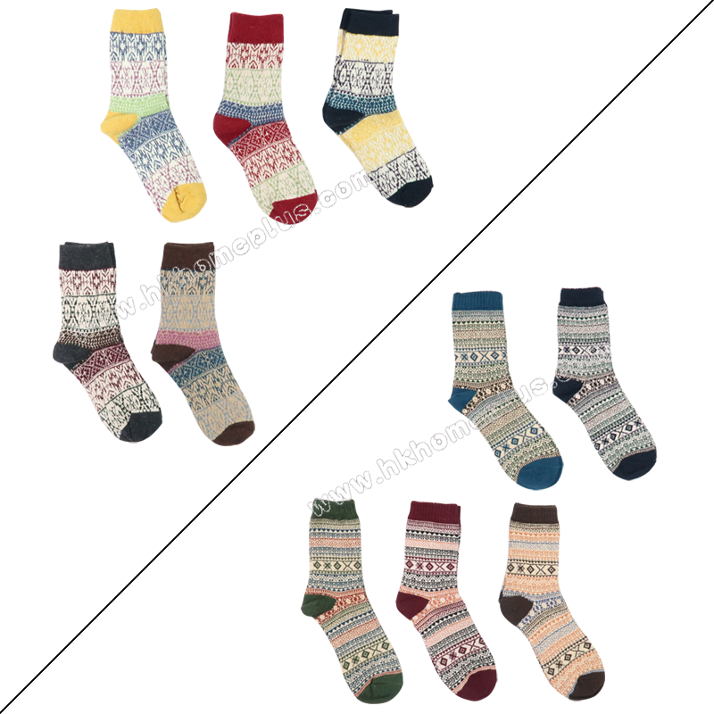 5對裝 民族風格保暖襪