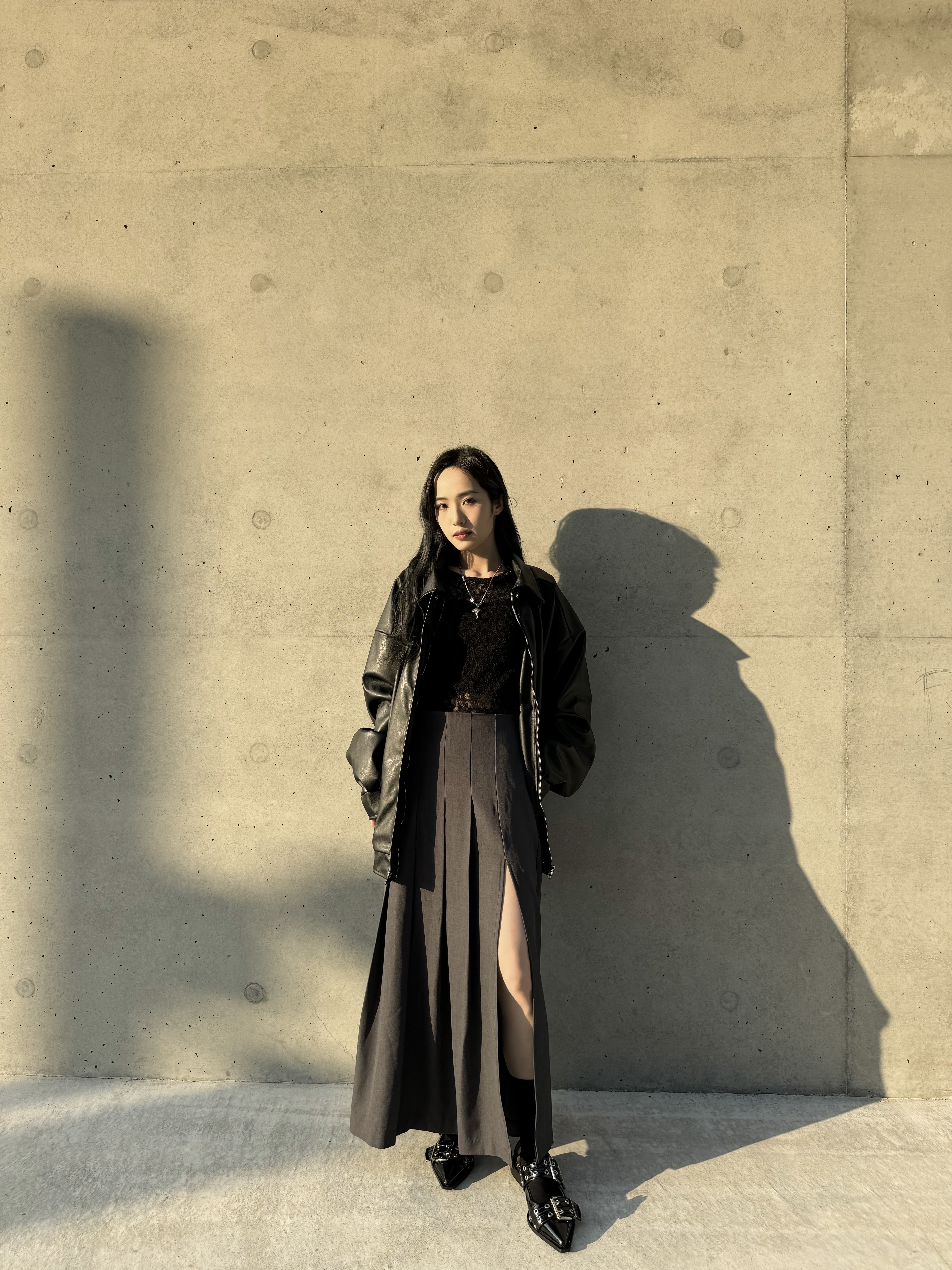 情侶皮褸 oversize款