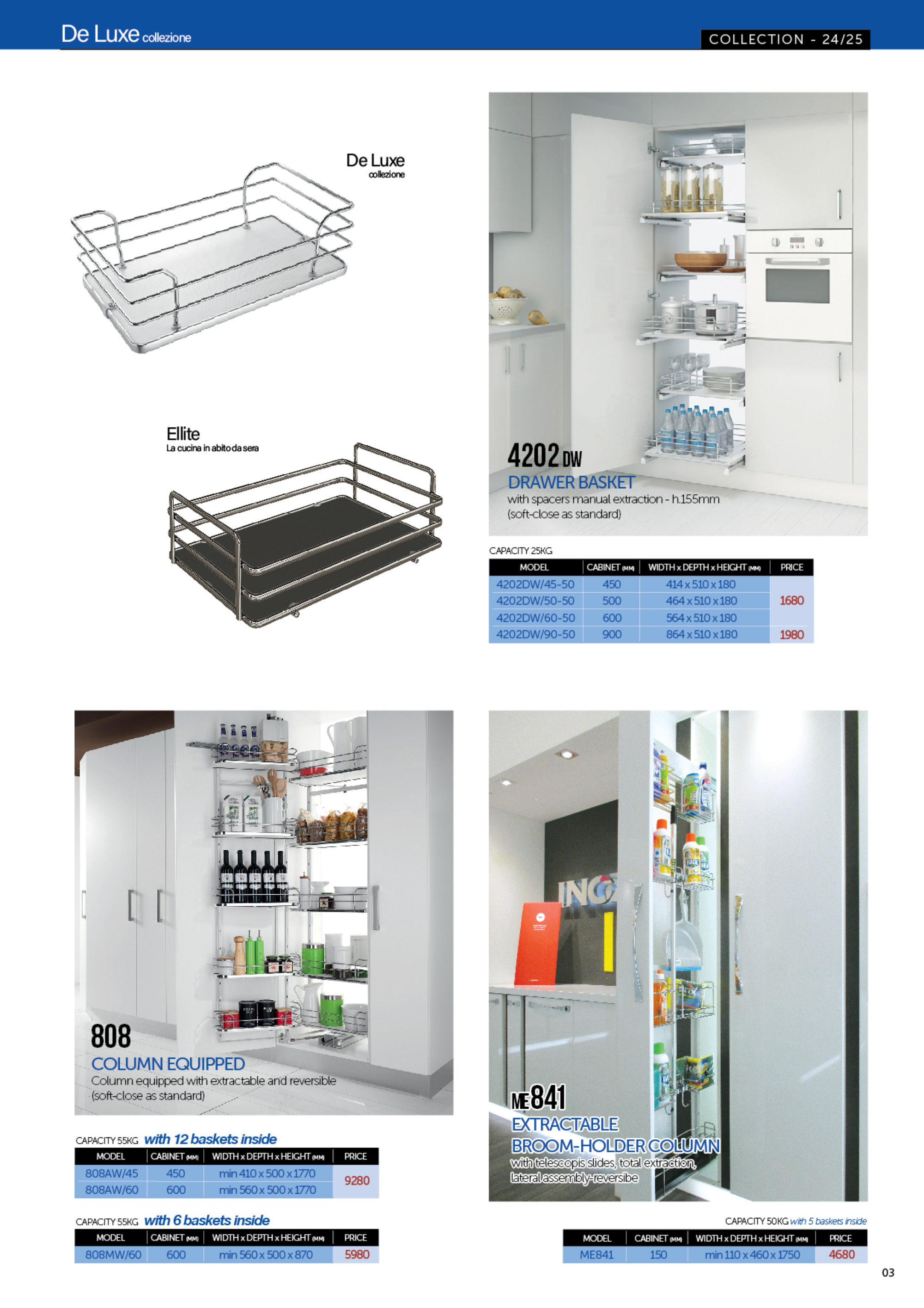 inoxa 4202dw, 808, me841 廚櫃拉籃 拉架