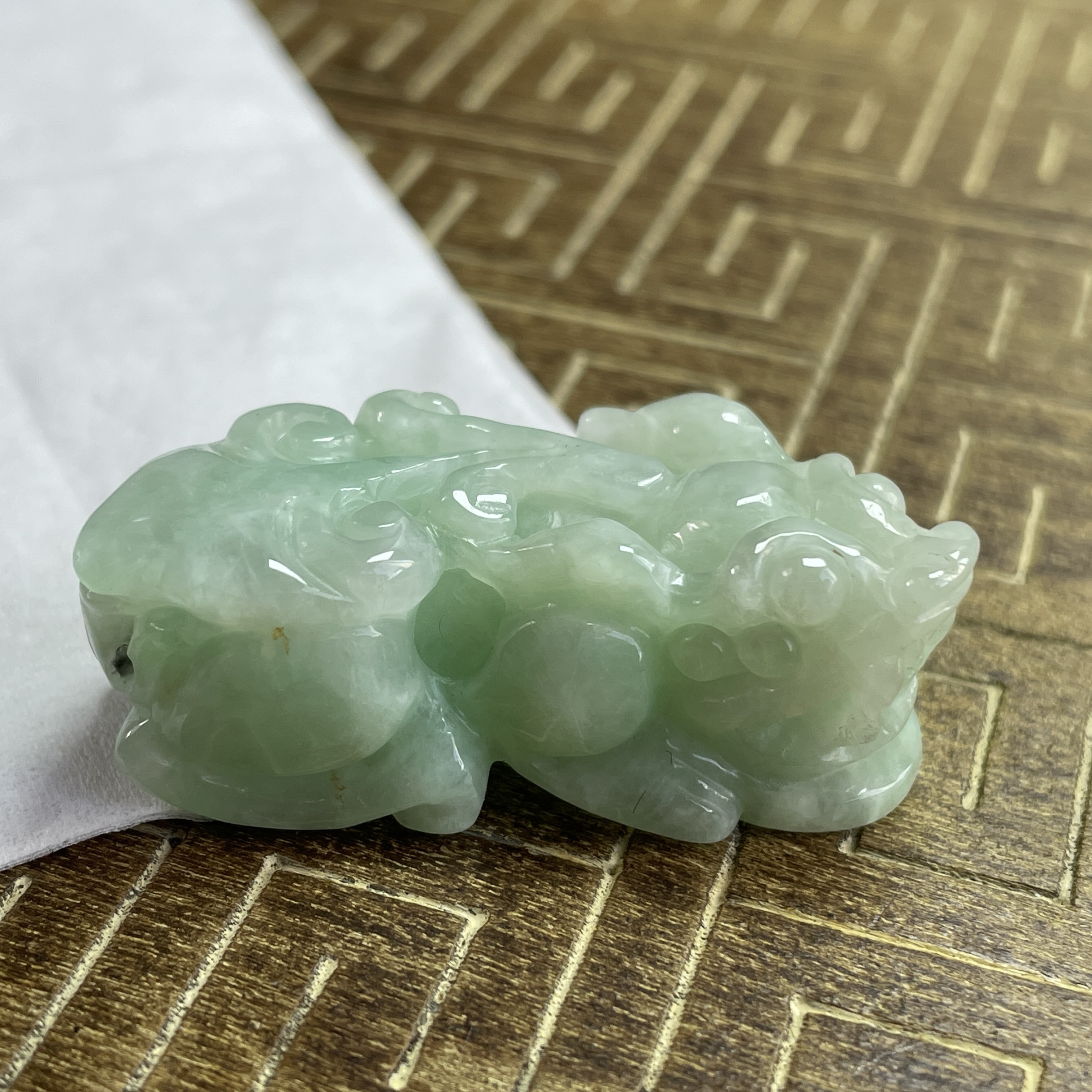 J2153 翡翠冰糯果綠貔貅吊墜