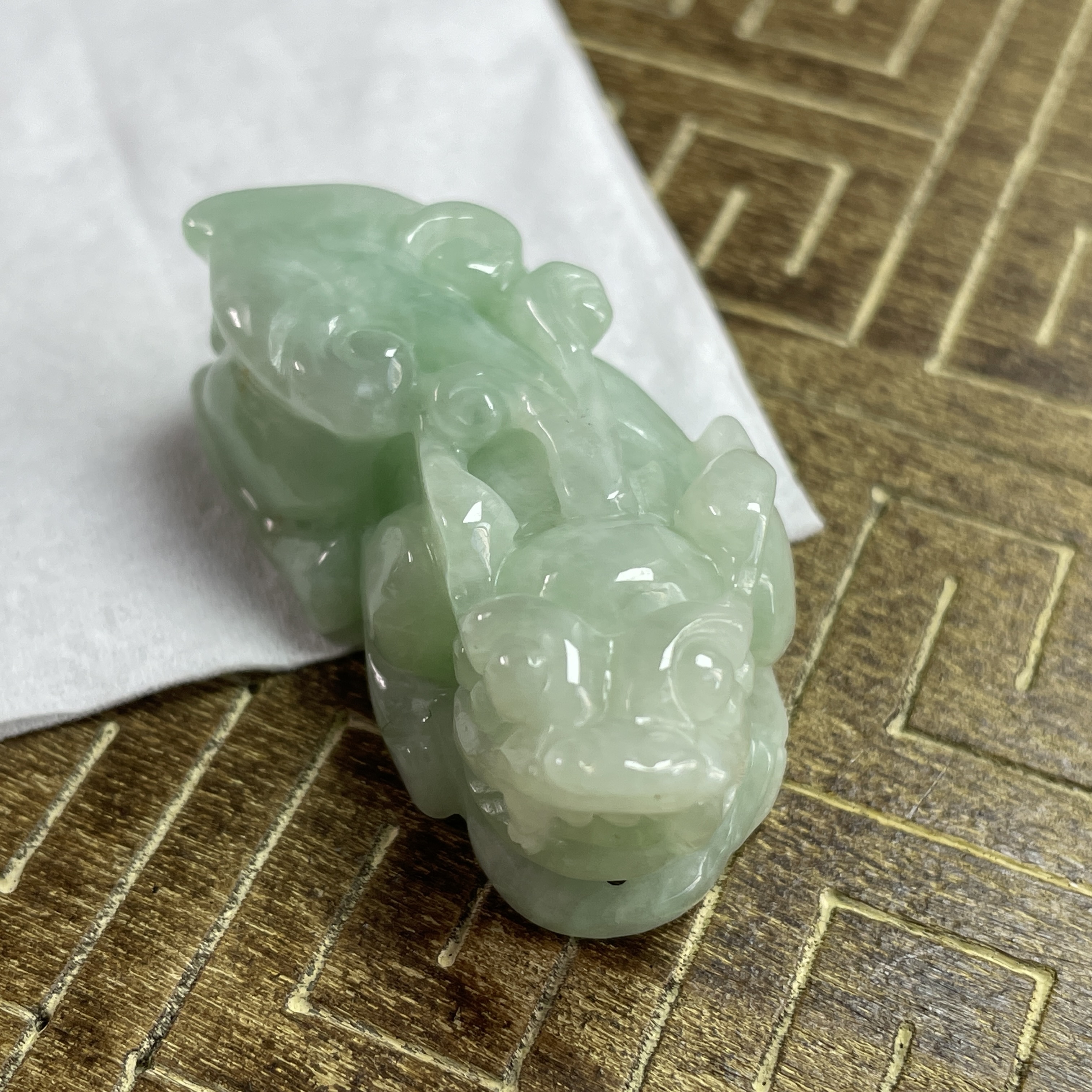 J2153 翡翠冰糯果綠貔貅吊墜