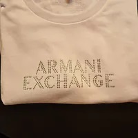 [S] ARMANI EXCHANGE BLING LOGO SWEATSHIRT,WHITE, 3DYM90-YJFHZ-1000 (SAX208)