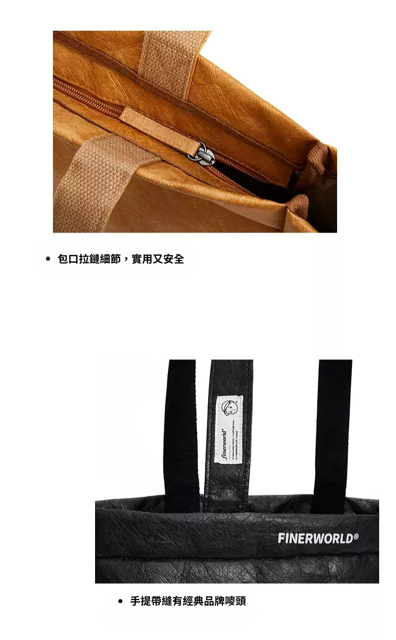 Finerworld 可水洗防水大容量單肩購物袋
