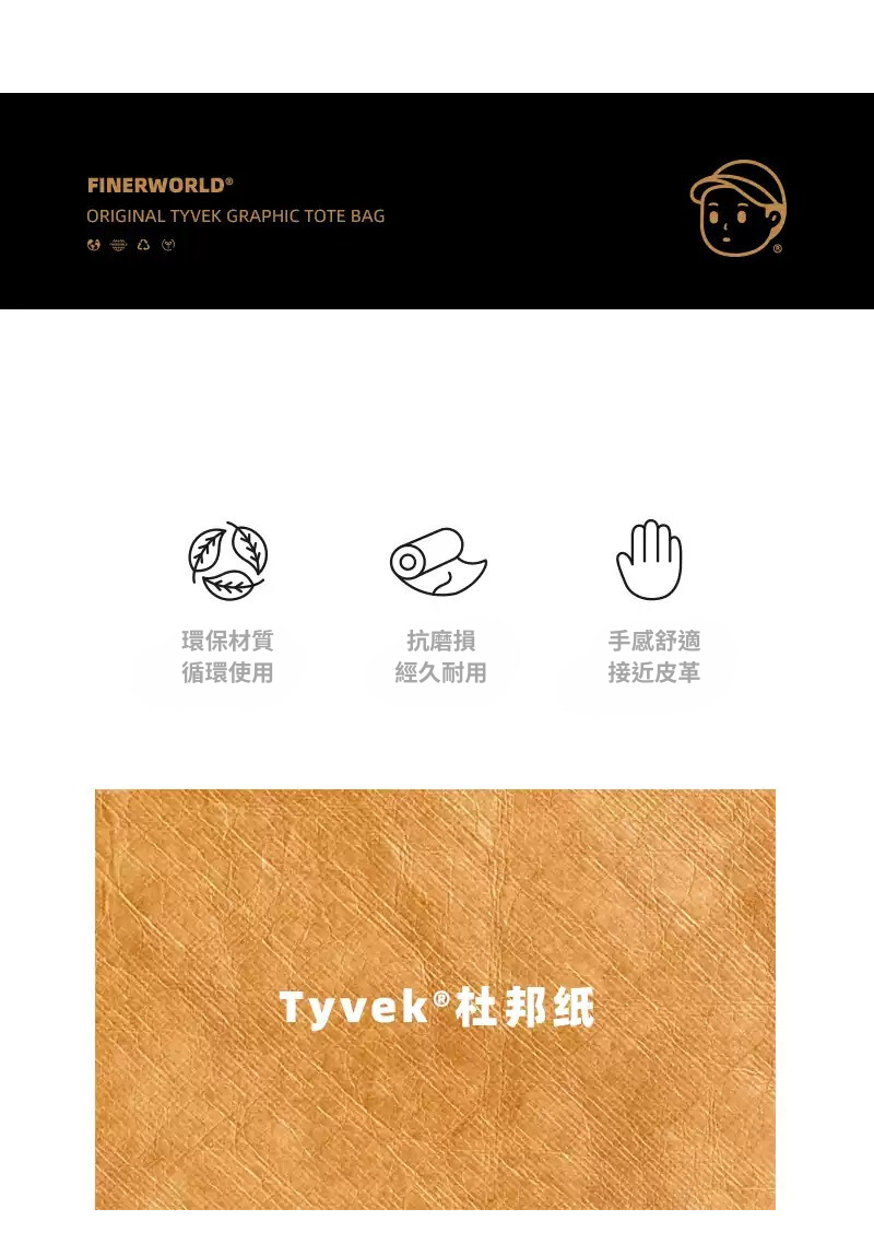 Finerworld 可水洗防水大容量單肩購物袋