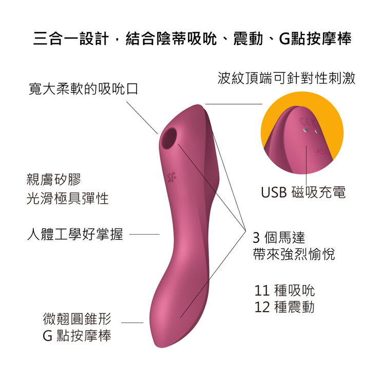 Satisfyer Curvy Trinity 3 吸吮震動按摩棒