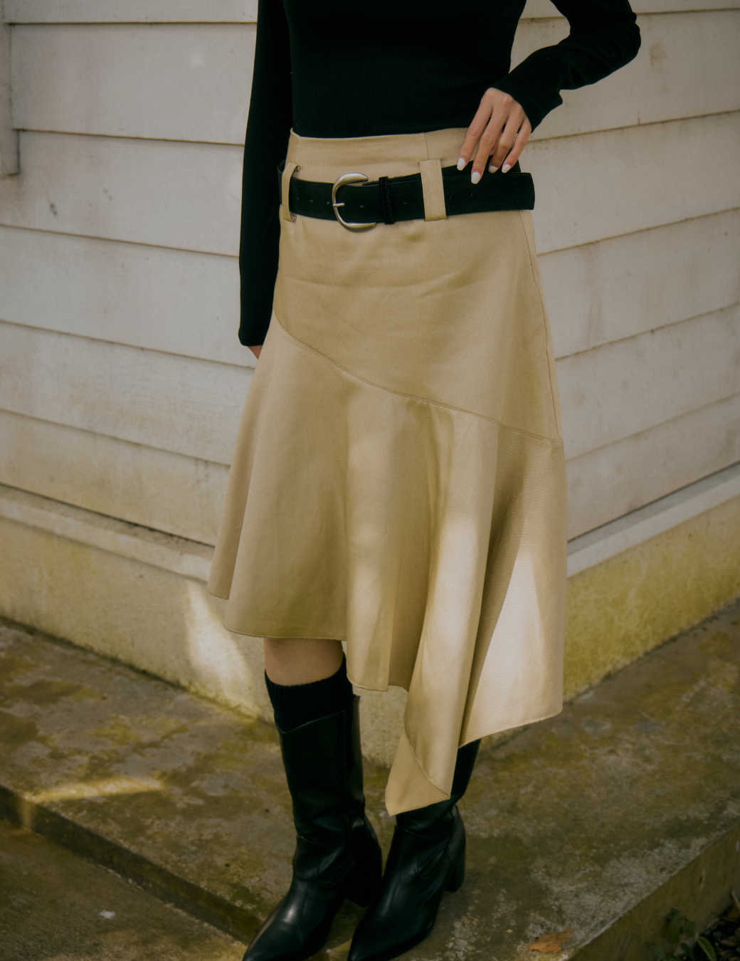 寬褲耳不規則半身裙（3尺寸）