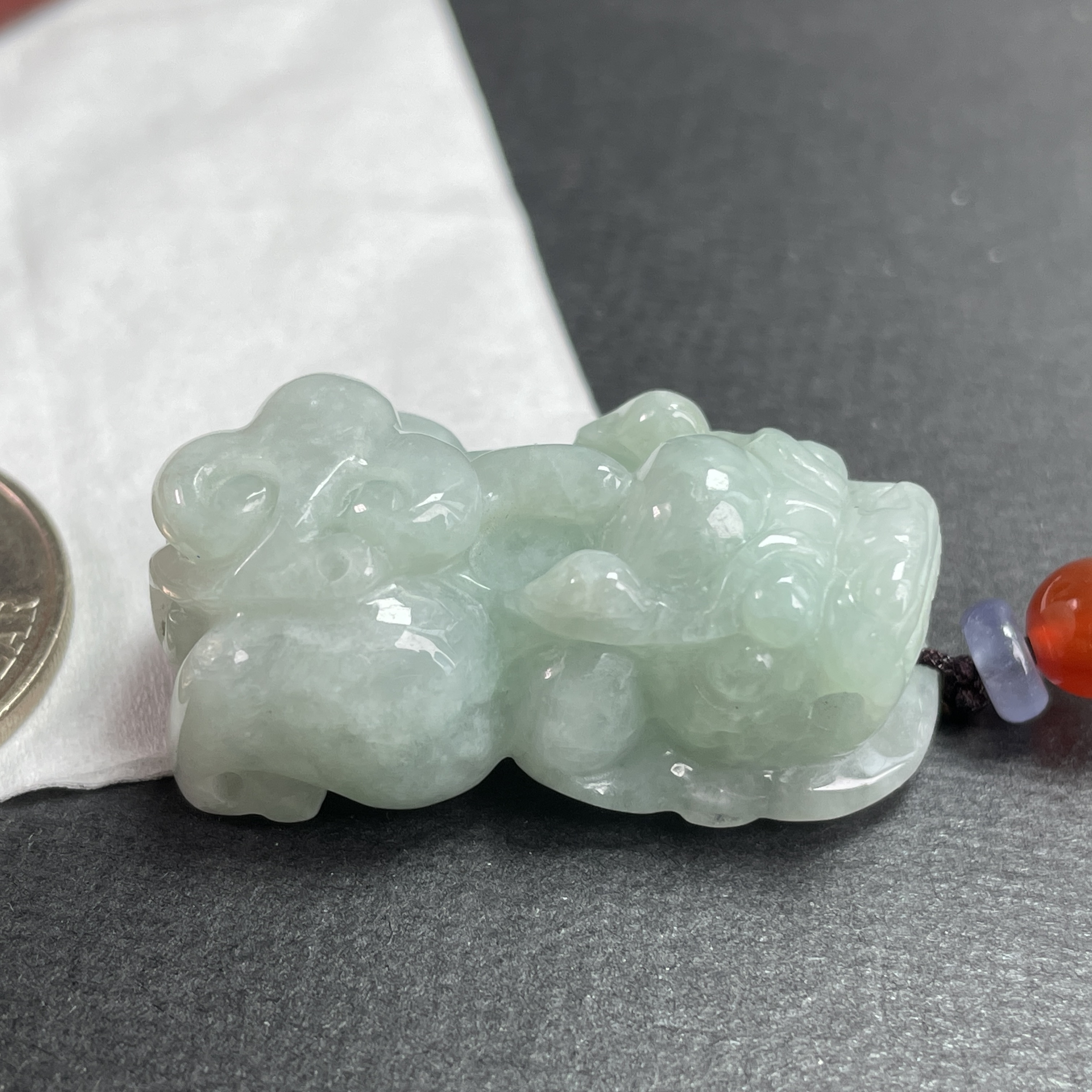 翡翠冰果綠貔貅,天然翡翠A玉, 緬甸玉, Jade, Jadeite