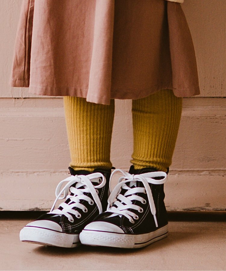 日本 F.O.KIDS 女孩保暖 羅紋針織防滑褲襪 L455074