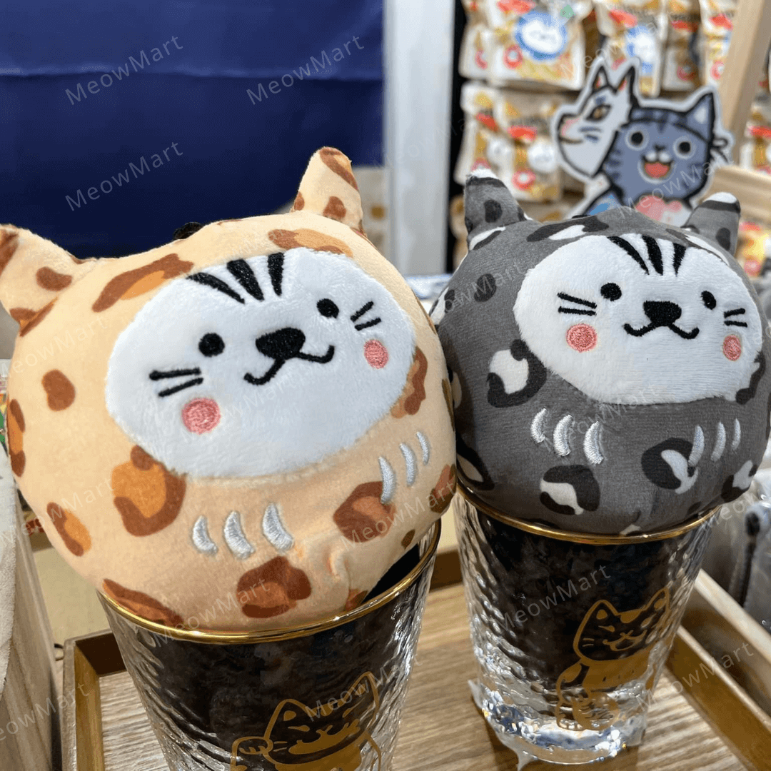 台灣吉豆貓｜祈福達摩貓草球｜限定豹 (金)