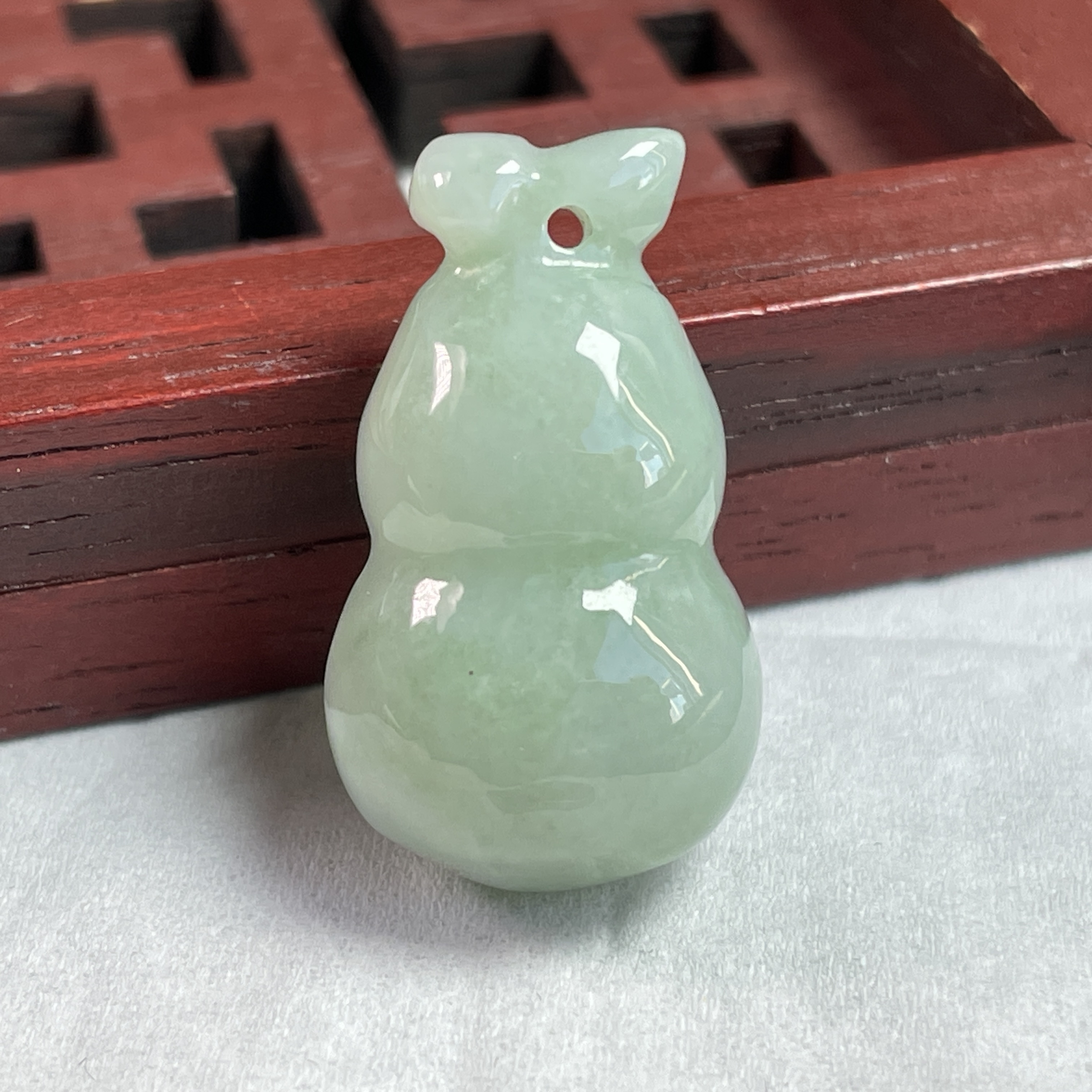 翡翠冰果綠立體葫蘆吊墜,天然翡翠A玉, 緬甸玉, Jade, Jadeite