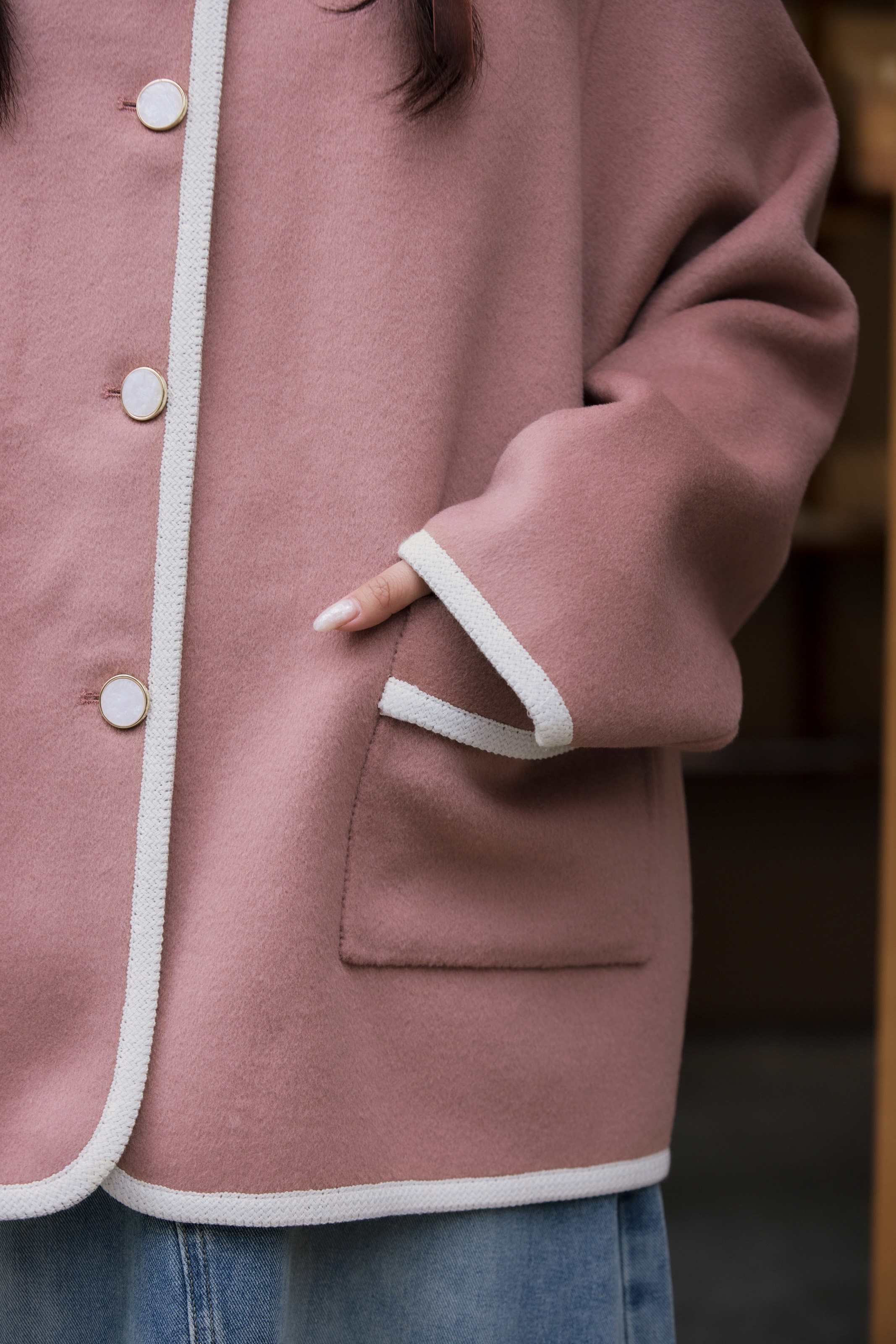 小香風手工羊毛大衣