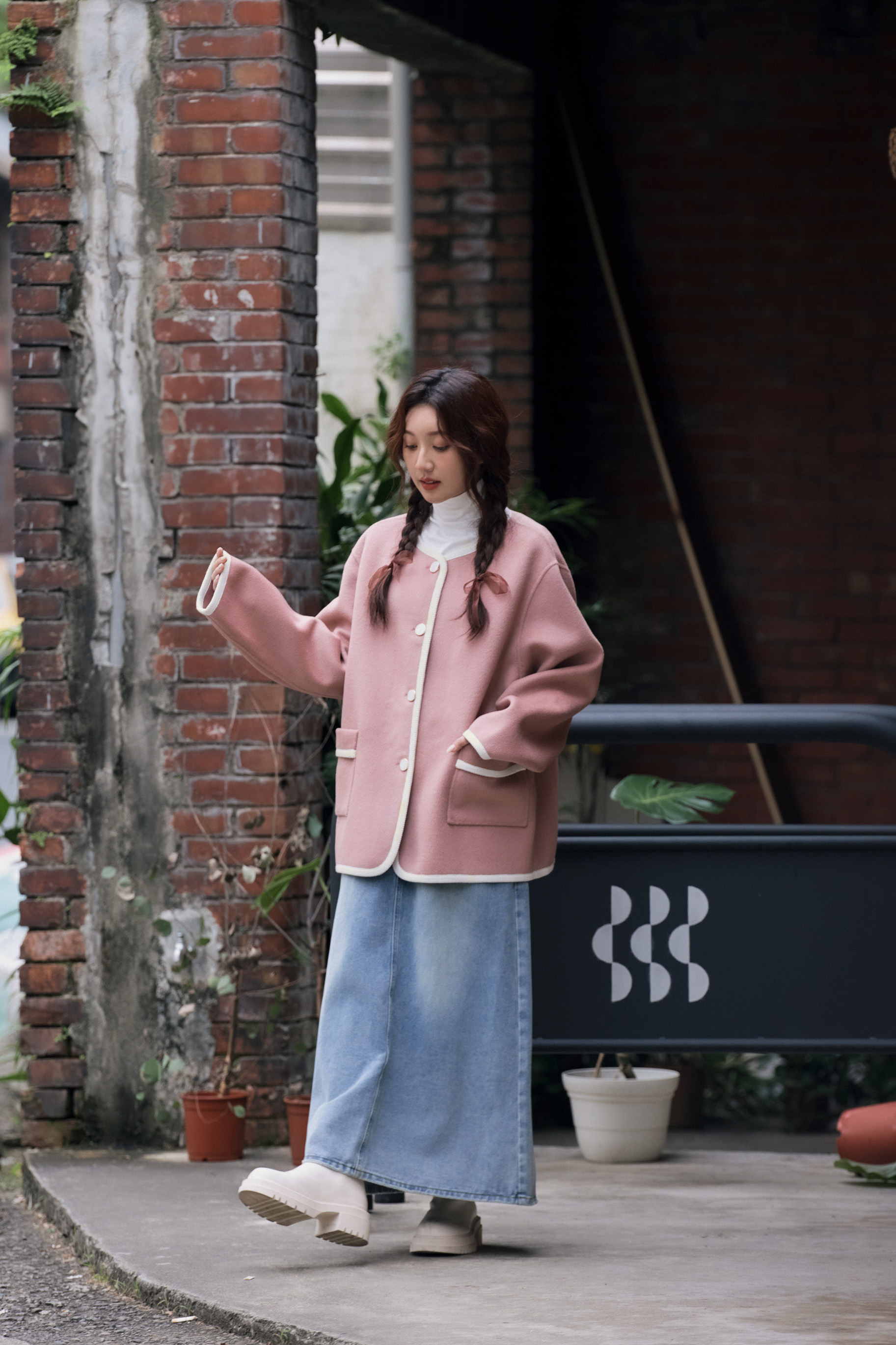 小香風手工羊毛大衣