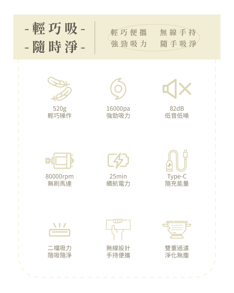 【SANSUI山水】輕淨吸無線吸塵器
