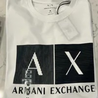[S] ARMANI EXCHANGE SIGNATURE LOGO S/S T-SHIRT,WHITE, 7VZTJZZJ6NZ-1100 (SAX228)