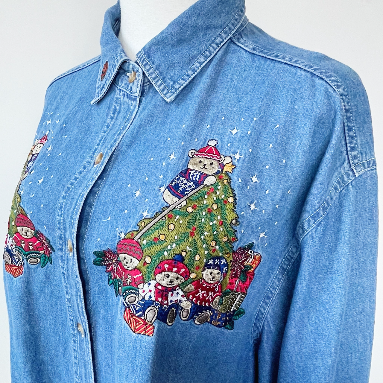 熊仔交換禮物過聖誕牛仔上衣