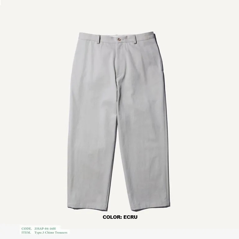 A.PRESSE 2025 S/S TYPE.3 CHINO THOUSERS (25AAP-04-25) - PRE ORDER ITEM (預訂中)