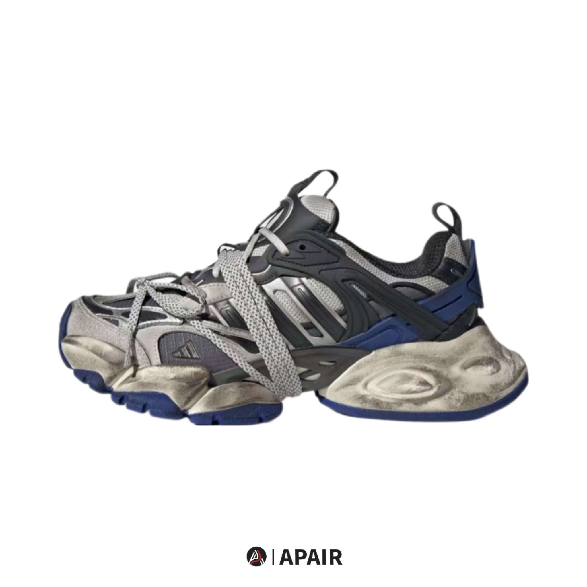 【APAIR】預購 Adidas XLG RUNNER DELUXE 黑藍灰 仿舊 巴黎世家平替款 JS1589