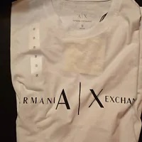[S] ARMANI EXCHANGE SIGNATURE LOGO CREW NECK COTTON T-SHIRT,WHITE, 7VZTBT-ZJ2MZ-1100 (SAX233)
