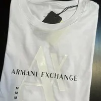 [S] ARMANI EXCHANGE LOGO SHORT SLEEVE T-SHIRT,WHITE, 7VYTAY-YJ5ZZ-1000 [FINAL SALE] (SAX241)