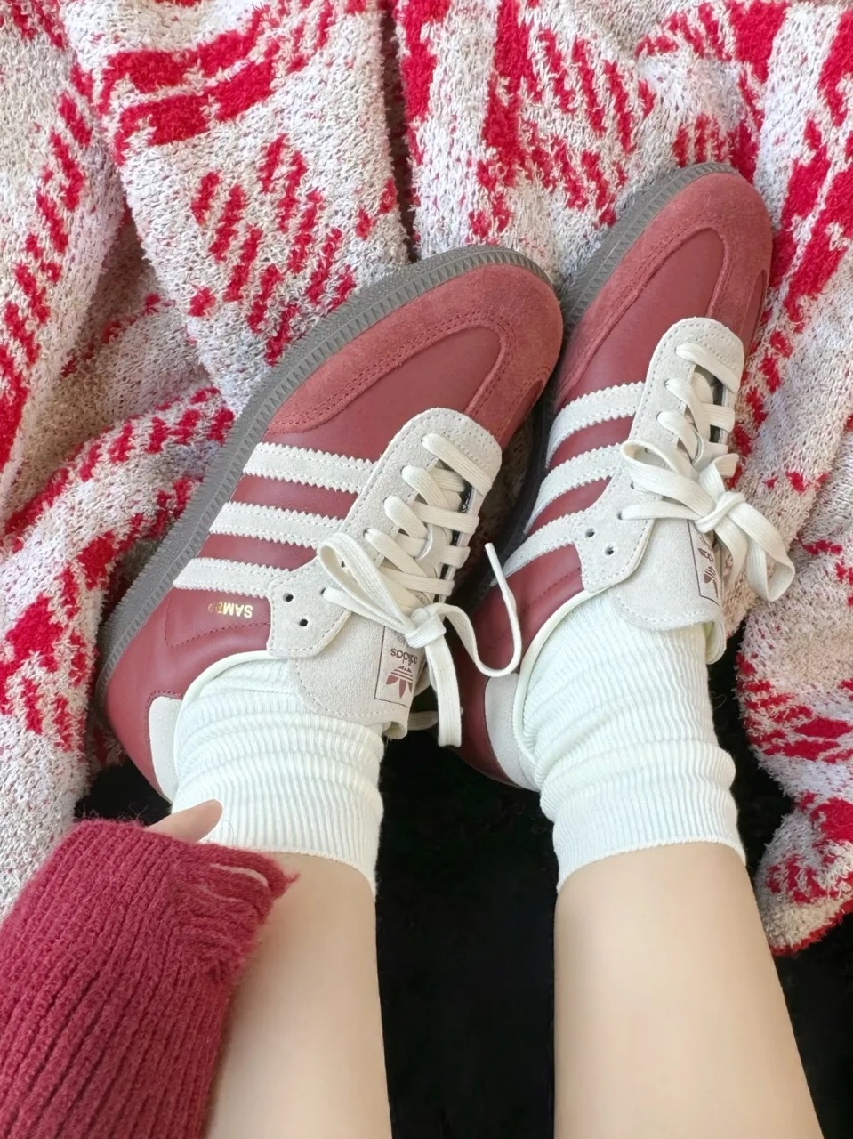 ADIDAS SAMBA OG 聖誕系列 山楂紅 聖誕紅 酒紅 奶油色 男女鞋 JI3216 / 預購